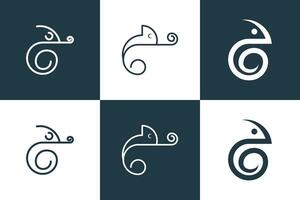 collection of chameleon logo design with modern concept vector