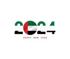 The new year 2024 with the Arab emirates flag and symbol, 2024 Happy New Year arab emirates logo text design, It can use the calendar, Wish card, Poster, Banner, Print and Digital media, etc. PNG vector