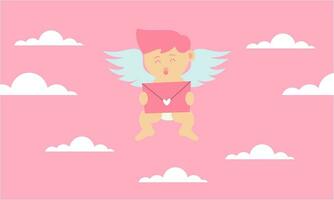 Cupids sky valentine day background vector