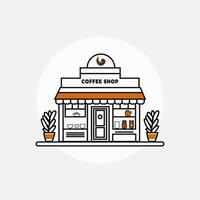 Coffee shop front view vector illustration