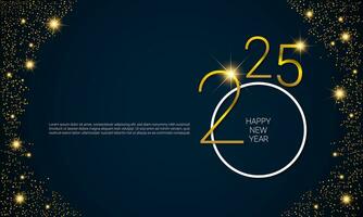 2025 Happy New Year Vector Background.