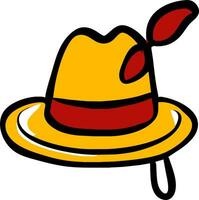 a hat with a red ribbon on it vector