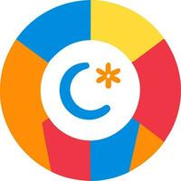 el C logo en un vistoso circulo vector