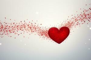 AI generated Heart shape on a minimalist white background photo
