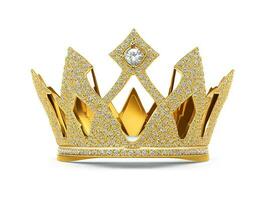AI generated Golden crown with diamond icon white background ai generated photo
