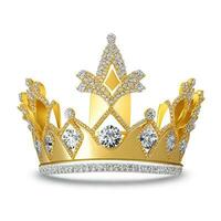 AI generated Golden crown with diamond icon white background ai generated photo