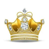 AI generated Golden crown with diamond icon white background ai generated photo