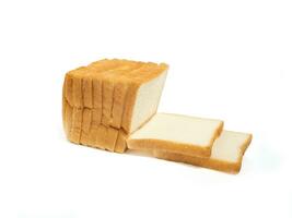 sliced soft bread isolated on white background photo