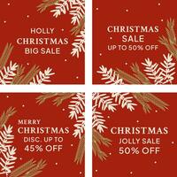 set of christmas banner templates vector