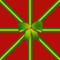 Abstract background for Christmas theme with red background and yellow green ribbon vector