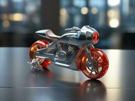 AI generated Miniature E-Bike Motor Bike Concept Design photo