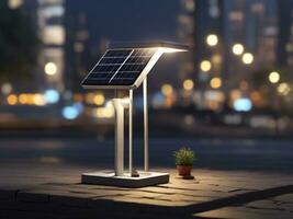 AI generated Solar Lamp Post photo