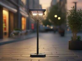 AI generated Solar Lamp Post photo