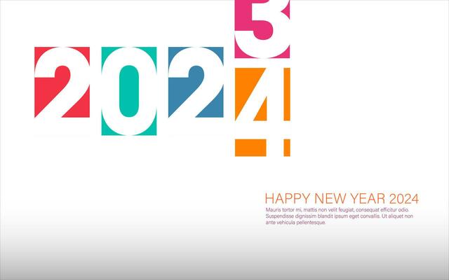 The celebratory 2024 New Year illustration captures a fresh start's essence. the concept of minimalism, party, chinese new year, future and celebration .