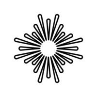 fireworks icon, happy new year vector, isolated on white background with line style vector