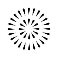 fireworks icon, happy new year vector, isolated on white background with black fill style. vector
