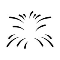 fireworks icon, happy new year vector, isolated on white background with black fill style. vector