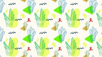 cactus seamless pattern, Seamless pattern with cute cactus on a summer background abstract. Vector illustration.