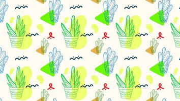 cactus seamless pattern, Seamless pattern with cute cactus on a summer background abstract. Vector illustration.