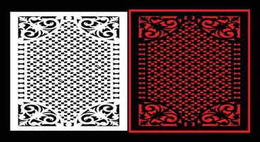 Decorative wall panels set Jali design CNC pattern, cnc design furniture vector