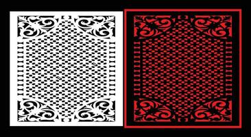 Decorative wall panels set Jali design CNC pattern, cnc design furniture vector