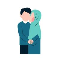 Muslim Pregnant Couple Flat Illustration vector