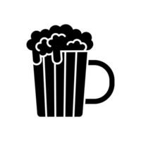 cerveza icono, celebracion vector, fiesta y salud icono, aislado en blanco antecedentes en negro llenar estilo. vector