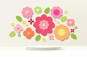 vector antecedentes con linda florales diseño en papel cortar estilo.