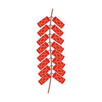 Firecrackers flat vector illustration isolated on white background. Element for traditional lunar new year, chinese new year concept. Clip art for greating card, banner, brochure, web, sticker.