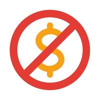 No Money Vector Flat Icon For Personal And Commercial Use.