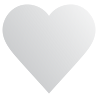 White heart for text decoration on transparent background png