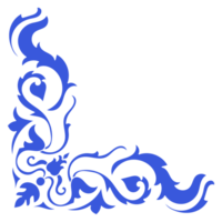 blå thai mönster hörn för dekorera ram kuvert papper utskrift png