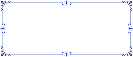 Blue Thai pattern frame for printing envelopes or printing paper. png