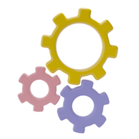 Cogwheel Gear icon isolated on transparent background. 3D render png