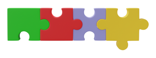 3d quebra-cabeças enigma peças isolado em transparente fundo. Solução de problemas, o negócio conectando, cooperação, parceria conceito. png