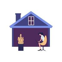 people working from home. remote job. freelancer activity. flat vector style illustration design