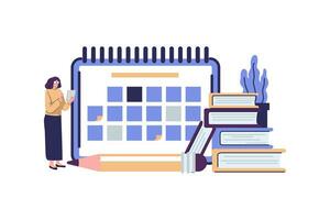 tasks scheduling on a week flat style illustration vector design