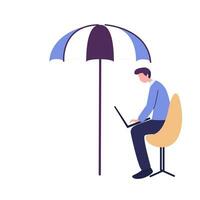 filled with ideas of thought and analyst flat style illustration vector design