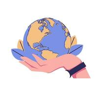 people are preparing for environment day, save the planet, save energy, the concept of the Earth day vector