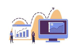 negocio promoción, quitarse en el carrera escalera, datos análisis y inversión infografia visión de conjunto vector