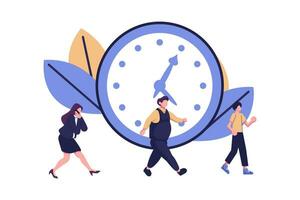 work time management concept, quick response flat style illustration vector design