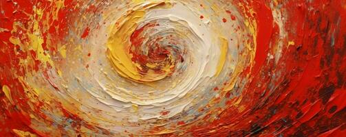 AI generated Abstract Rough Red and Gold Art Painting Texture Background. Oil Paint Texture. Generative AI photo