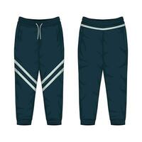 Modern sweatpants mockup front and back view vector