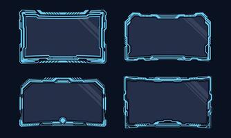 Collection of futuristic style hud technology frames. Modern frame interface. Digital virtual frame vector