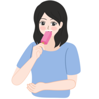 comendo gelo creme bastão clipart png