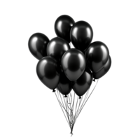 AI generated Bunch of black helium balloons 3d realistic png