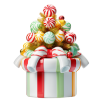 AI generated Christmas Decorations With Candy png