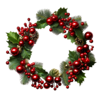 AI generated Golden Christmas Wreath png