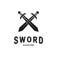 Cross sword icon vector logo concept design idea