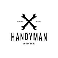 Handyman mechanic service logo design ideas concept vector